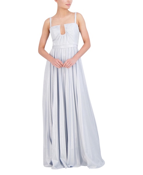 BCBGMAXAZRIA Women's Sleeveless U Wire Neck Pleated Gown