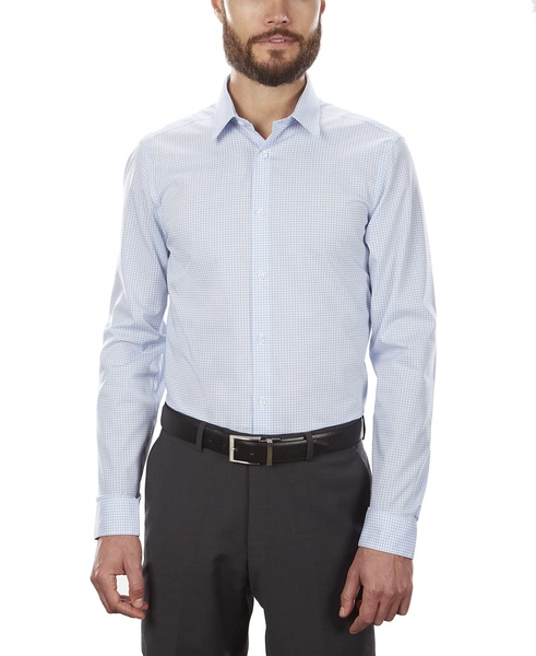 Calvin Klein Men's Non Iron Slim Fit Herringbone French Cuff Dress Shirt