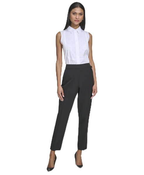 KARL LAGERFELD Women's Slim Fit Elastic Back Suit Pant