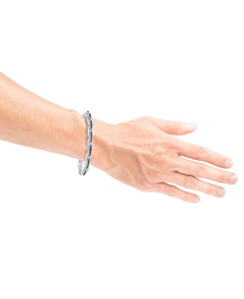 Men's Black Diamond Link Bracelet (1/2 ct. t.w.) in Sterling Silver