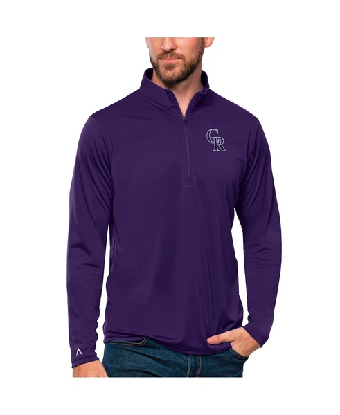 Men's Purple Colorado Rockies Tribute Quarter-Zip Pullover Top