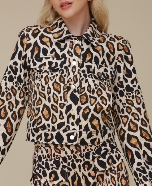 Women's Cotton Cropped Printed Jacket