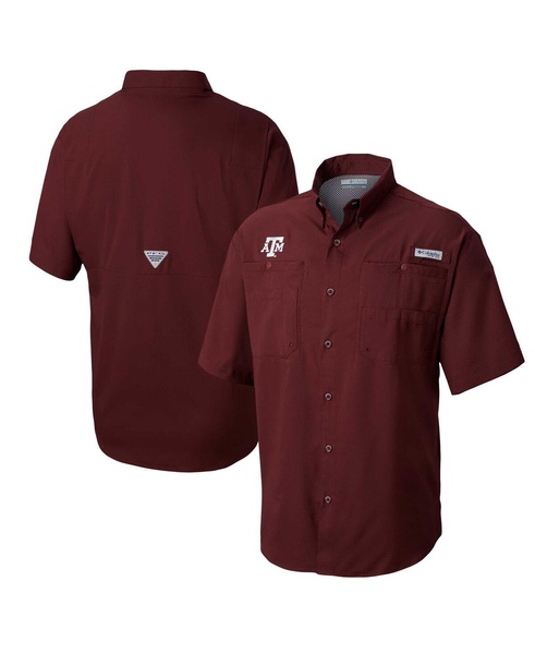 Men's Maroon Texas A M Aggies Big Tall Tamiami Omni-Shade Button-Down Shirt