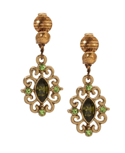 Crystal Filigree Clip Earrings