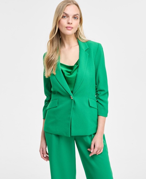 Women's Ruched-Sleeve One-Button Blazer, Exclusively at Macy's