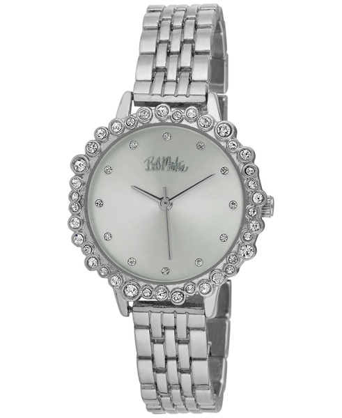 Men's and Women's Silver-tone Base Metal Bracelet 2 Piece Watch Set 45mm and 36mm