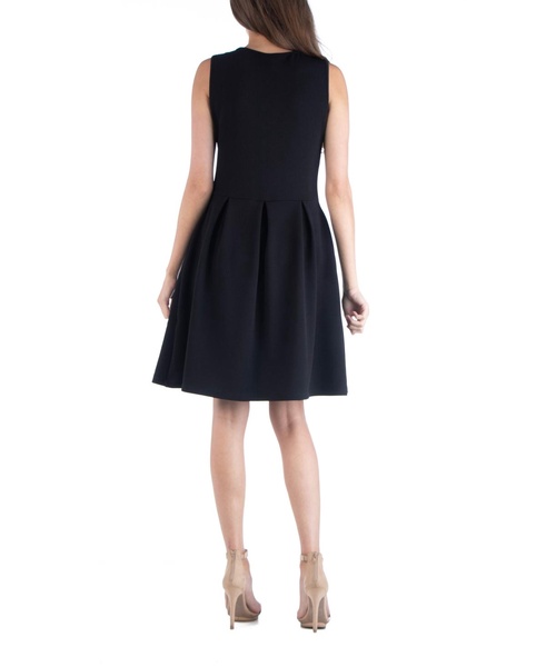 Sleeveless Skater Pleated Mini Dress with Pockets