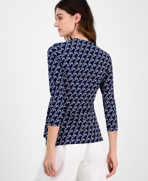 Printed Tie-Waist Top