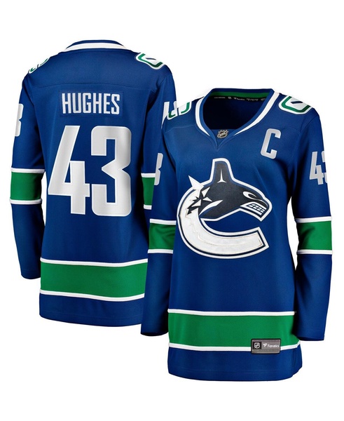 Women's Quinn Hughes Blue Vancouver Canucks Home Breakaway Player Jersey