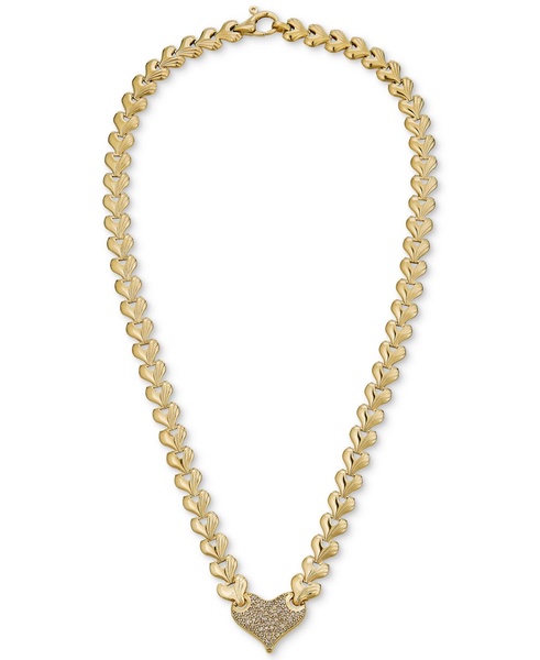 Diamond Heart 17" Heart Link Necklace (5/8 ct. t.w.) in 14k Gold-Plated Sterling Silver