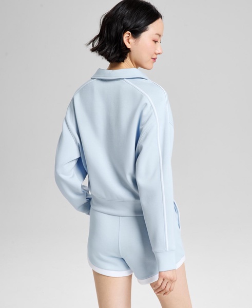 Women's Johnny Collar Scuba Top, Exclusively at Macy's