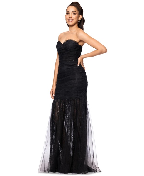 Women's Sequined Lace Corset Gown
