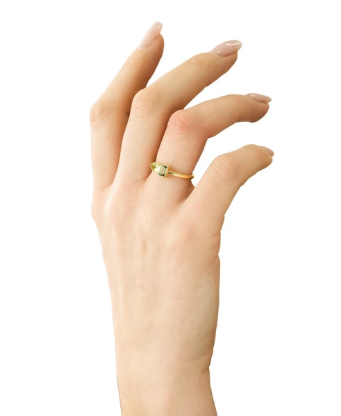 Peridot (3/8 ct. t.w.) & Green Tourmaline Ring (1/3 ct. t.w.) Bezel Ring in Gold Vermeil,  (Also available in Morganite & Pink Topaz) Created for Macy's