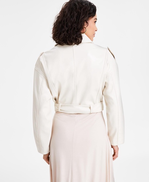 Women's Faux-Leather Long-Sleeve Moto Jacket, Exclusively at Macy's 