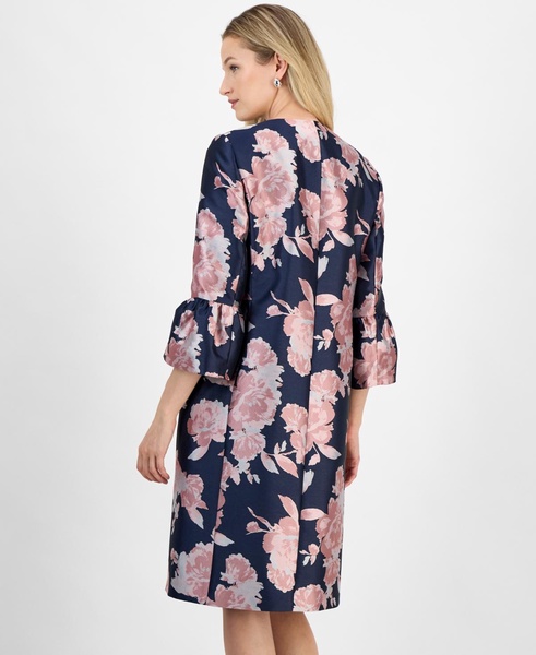 Women's Floral-Print Jacquard Topper Jacket
