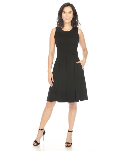 Women's Solid Fit and Flare Dress