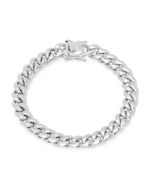 Men's Stainless Steel Miami Cuban Chain Link Style Bracelet with 10mm Box Clasp Bracelet