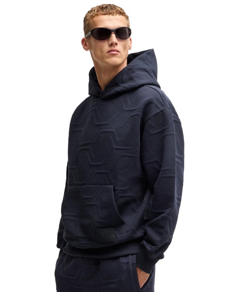 Men's Hexagonal Quilting Relaxed-Fit Hoodie