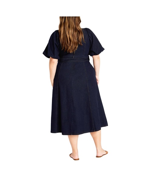 Plus Size Denim Delilah Midi Dress