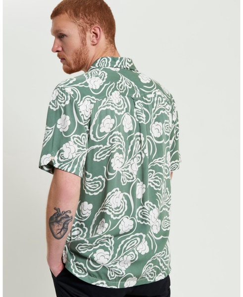 Men's Paisley Swirl Print Short Sleeve Shirt