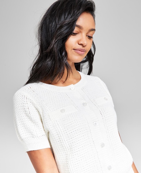 Women's Textured Button-Front Cardigan, Exclusively at Macy's 