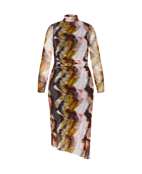 Plus Size Mesh Miranda Print Dress