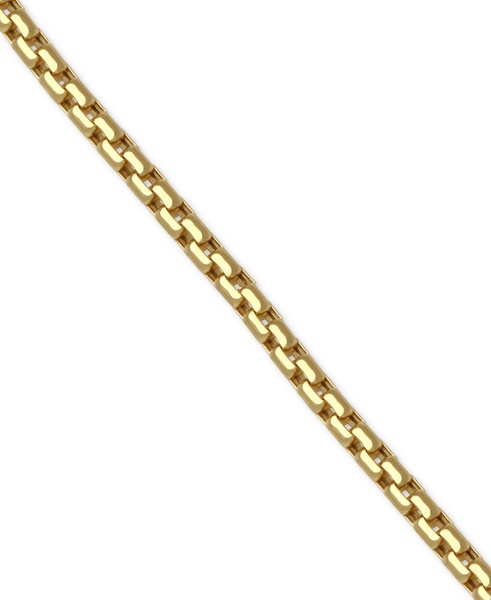 Men's Polished Rounded Box Link Chain Bracelet in 14k Gold
