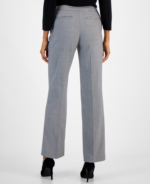 Women's Mini Houndstooth Straight-Leg Pants 