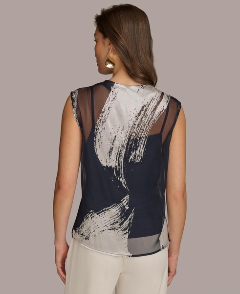 Women's High-Neck Burnout Blouse 
