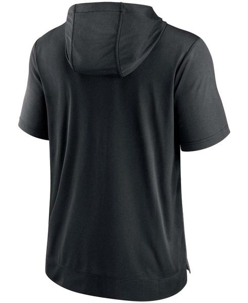 Men's Heathered Charcoal, Black Las Vegas Raiders Performance Hoodie T-shirt