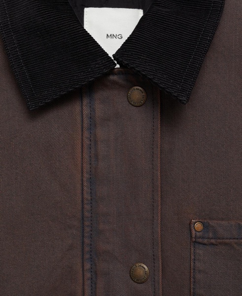 Women's Contrasting Collar Denim Parka