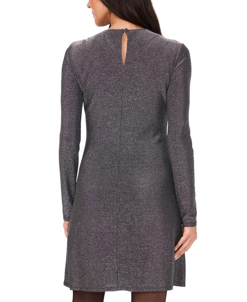 Women's Metallic Long-Sleeve Sheath Dress