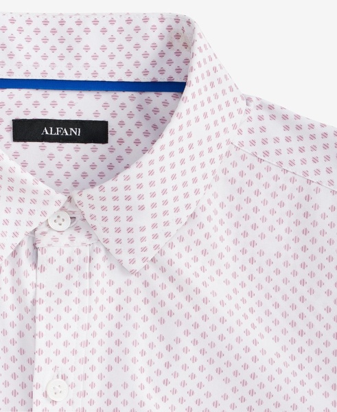 Men's Short Sleeve Diamond Print Button-Front Performance Shirt, Exclusively at Macy's
