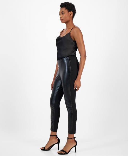 Women's Faux-Leather Skinny Ankle Pants