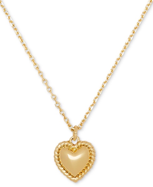 Twisted Frame Heart Pendant Necklace, 16" + 3" extender