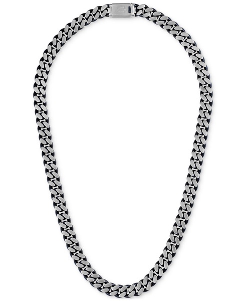 Men's Classic Curb Chain 24" Necklace in Blue-Plated Stainless Steel