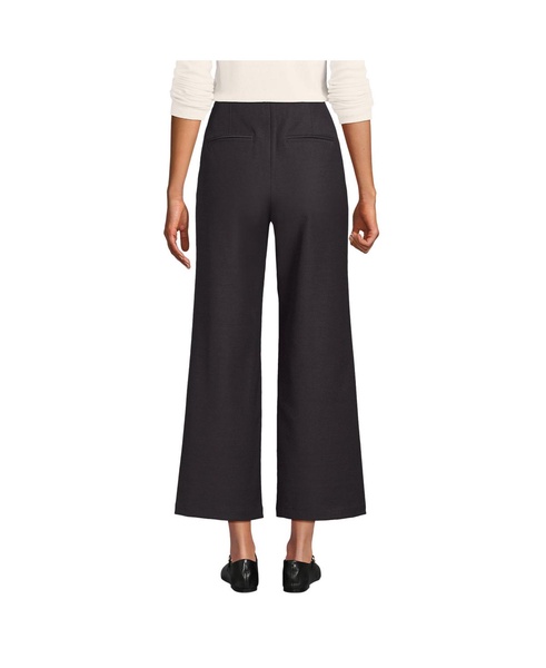Women's Bi Stretch High Rise Pintuck Wide Leg Crop Pants