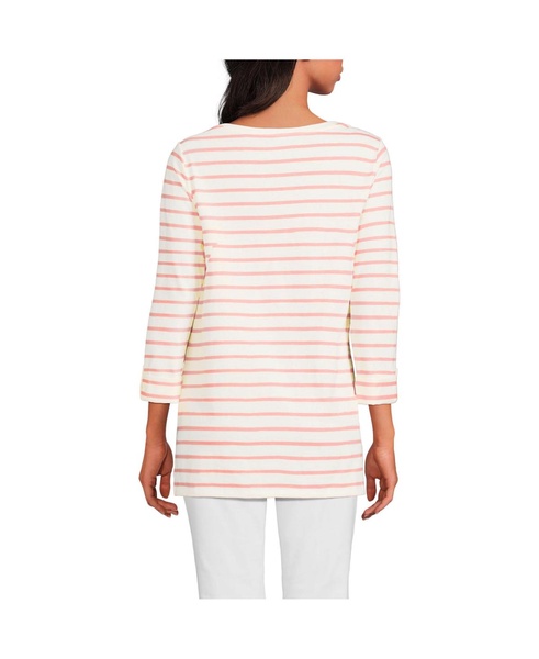 Petite Supima Cotton Adjustable 3/4 Sleeve Boatneck Tunic