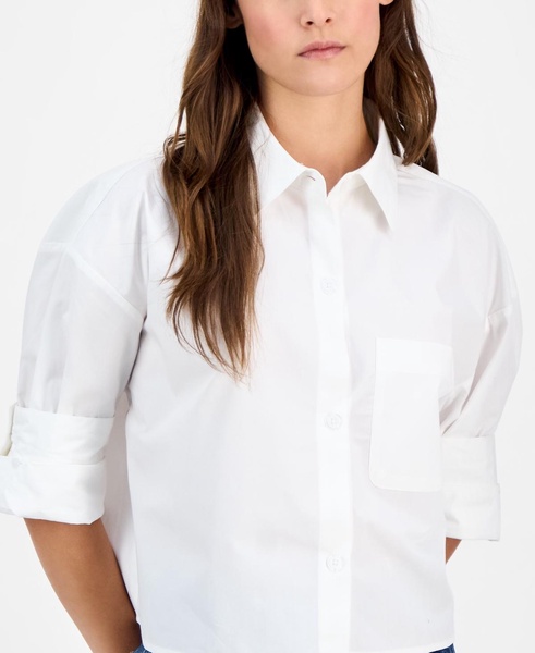 Women's Boxy Cotton Button-Front Shirt