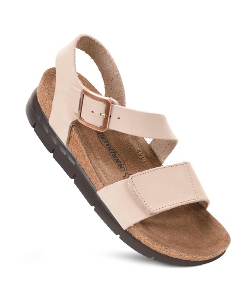 - Serena Double Strappy Open Toe Comfortable Leather Platform Sandals