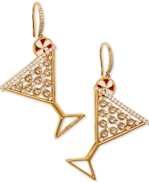 BY NADRI Gold-Tone Crystal Stone Peppermint Cosmo Drop Earrings
