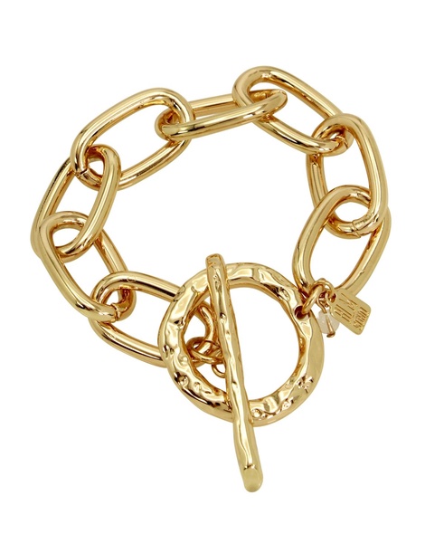 Gold Textured Chain Link Bracelet