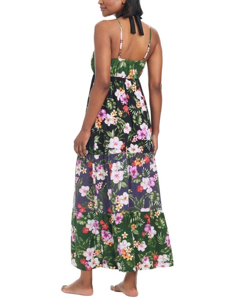 Women's Floral-Print Tiered Cover-Up Dress, Created for Macy's