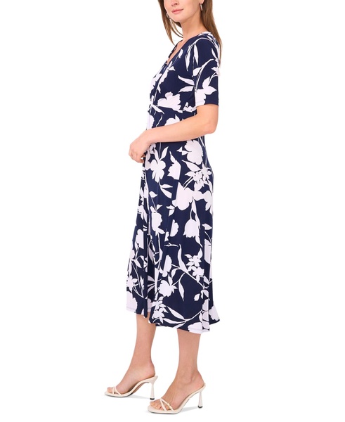 Women's Floral-Print Twist-Front Midi Dress