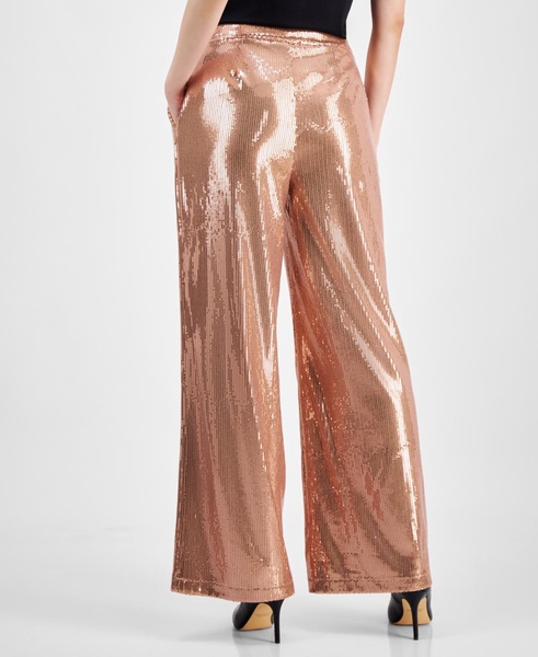 Women's Sequined Wide-Leg Pants, Exclusively at Macy's