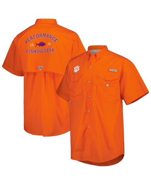 Men's Orange Clemson Tigers Bonehead Button-Up Shirt