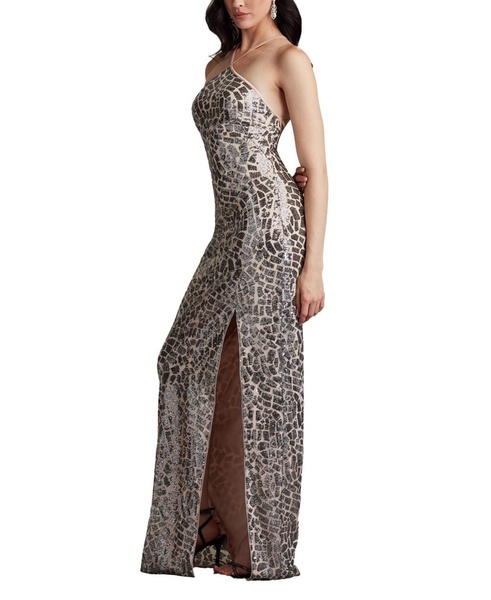 Koda Animal Sequin Halter Gown