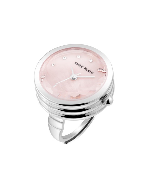Women's Quartz Pink and Silver-Tone Metal Alloy Ring Watch, 20mm