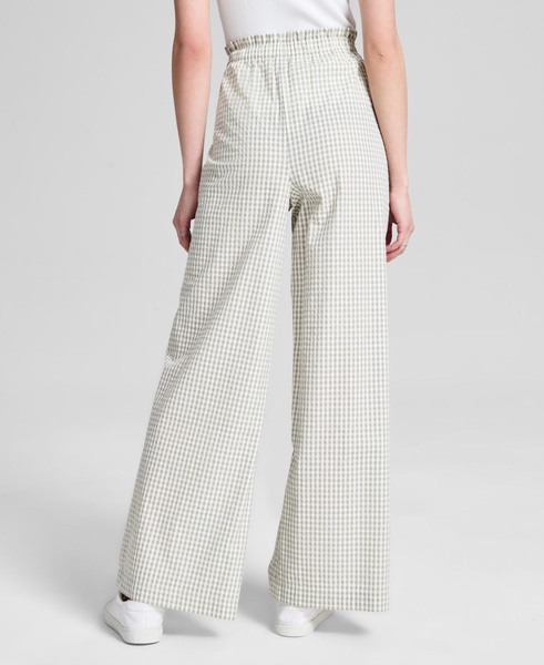 Women's Cotton Tie-Waist Wide-Leg Pants, Exclusively at Macy's
