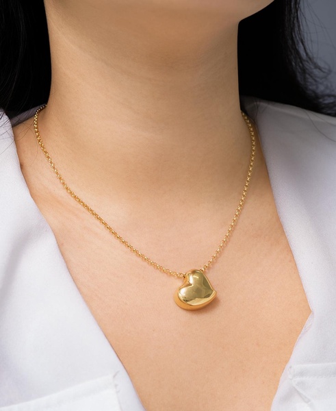 Polished Heart 18" Pendant Necklace in Gold Vermeil, Exclusively at Macy's